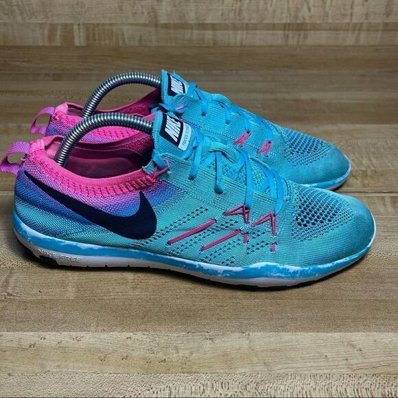 Nike Free TR Focus Flyknit Hyper Teal Pink 10.5 - Picture 1 of 8